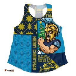 Gold Coast Titans Women Racerback Singlet Christmas Magic Knit Style Winter Glow