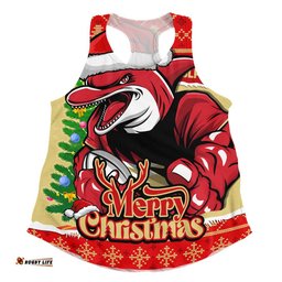 Redcliffe Dolphins Women Racerback Singlet Merry Christmas Game Day Knit Style Team Edition
