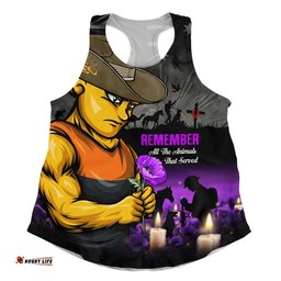 GWS GIANTS Women Racerback Singlet Anzac Day In Memory Of Animals That Served