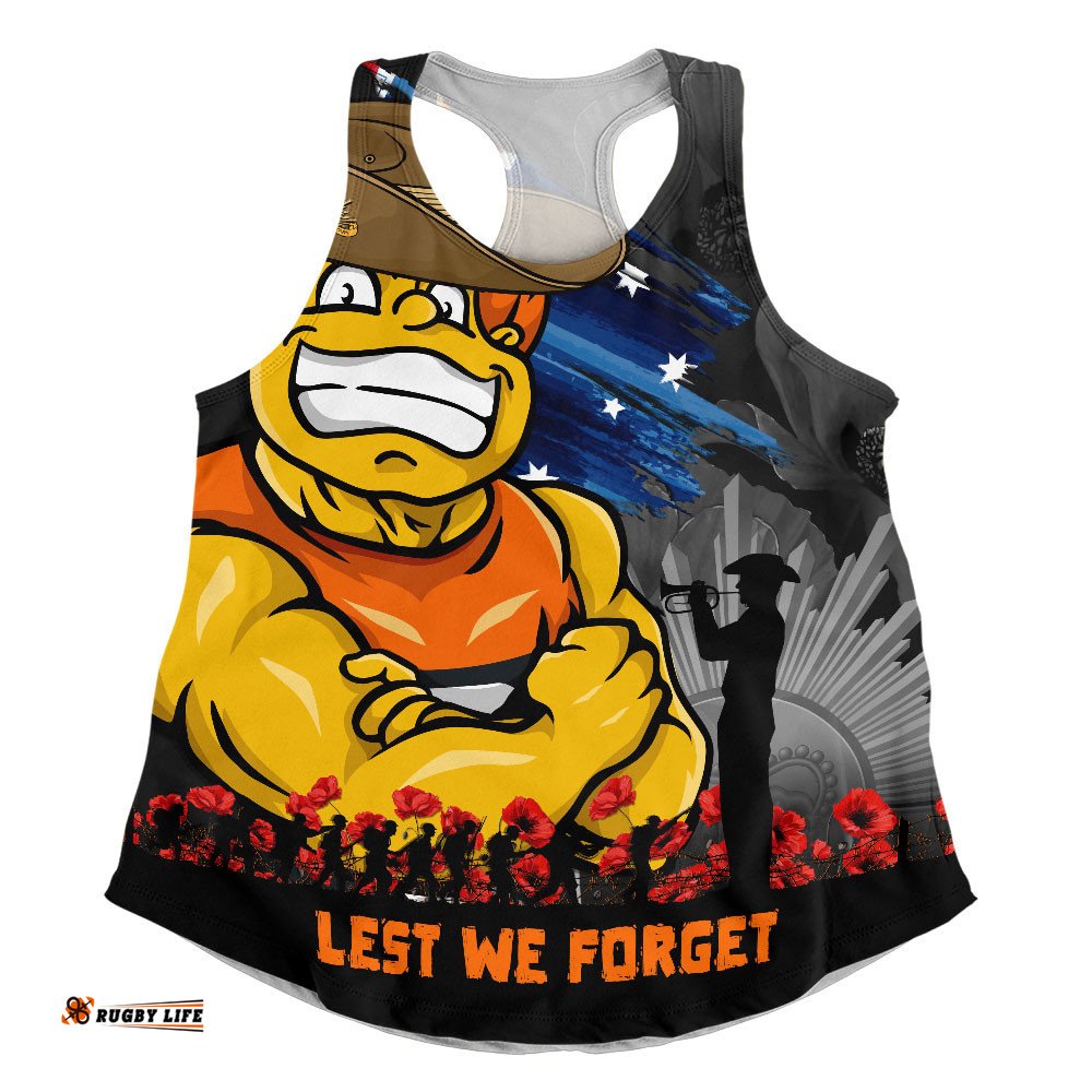GWS GIANTS Women Racerback Singlet ANZAC Inspired Football Fan Memorial Design