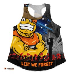 GWS GIANTS Women Racerback Singlet ANZAC Inspired Football Fan Memorial Design