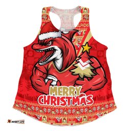 Redcliffe Dolphins Women Racerback Singlet Merry Christmas Festive Spirit Edition