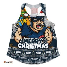 Carlton Women Racerback Singlet Festive Holiday Merry Christmas Vibe