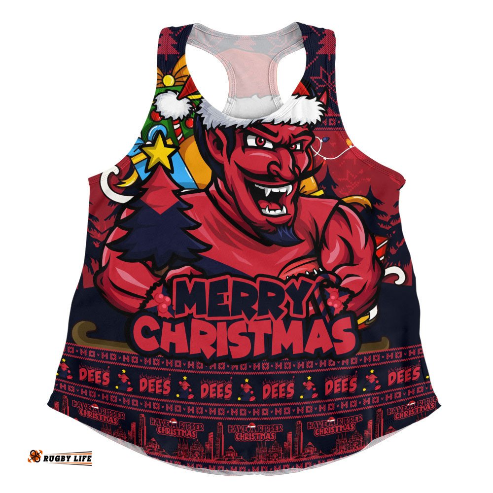 Melbourne Women Racerback Singlet Festive Holiday Merry Christmas Vibe