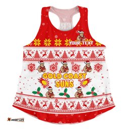 Gold Coast SUNS Women Racerback Singlet Special Ugly Christmas Holiday Footy Fans