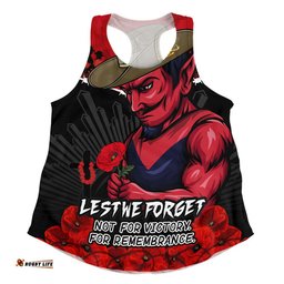 Melbourne Women Racerback Singlet ANZAC Day Not For Victory For Remembrance