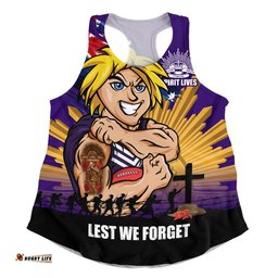 Fremantle Women Racerback Singlet ANZAC Day Honour And Football Legacy