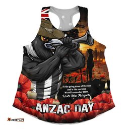 Collingwood Women Racerback Singlet Anzac Day Dawn Of Courage Eternal Tribute