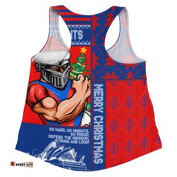 Newcastle Knights Women Racerback Singlet Christmas Magic Knit Style Winter Glow