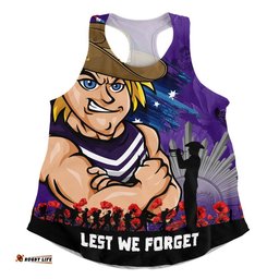 Fremantle Women Racerback Singlet ANZAC Inspired Football Fan Memorial Design