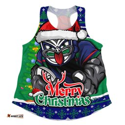 New Zealand Warriors Women Racerback Singlet Merry Christmas Game Day Knit Style Team Edition