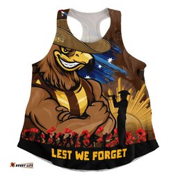 Hawthorn Women Racerback Singlet ANZAC Inspired Football Fan Memorial Design