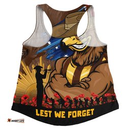 Hawthorn Women Racerback Singlet ANZAC Inspired Football Fan Memorial Design