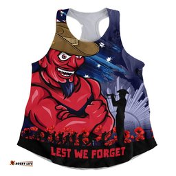 Melbourne Women Racerback Singlet ANZAC Inspired Football Fan Memorial Design