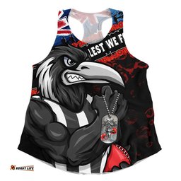 Collingwood Women Racerback Singlet Lest We Forget Eternal Honor