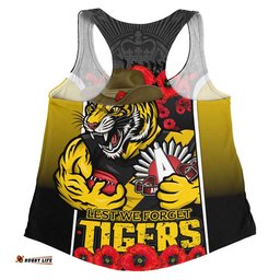 Richmond Women Racerback Singlet Lest We Forget In Eternal Honor And Duty