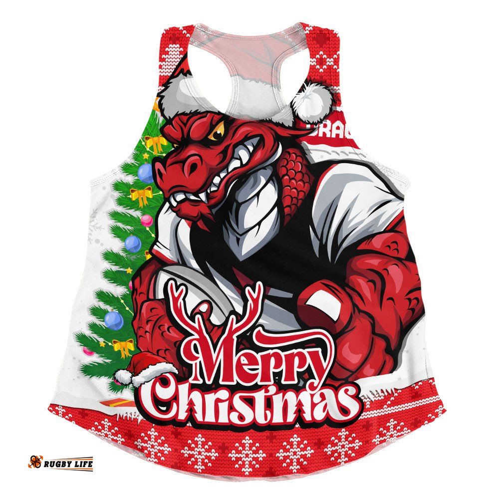 St. George Illawarra Dragons Women Racerback Singlet Merry Christmas Game Day Knit Style Team Edition