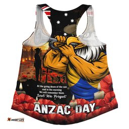 West Coast Eagles Women Racerback Singlet Anzac Day Dawn Of Courage Eternal Tribute