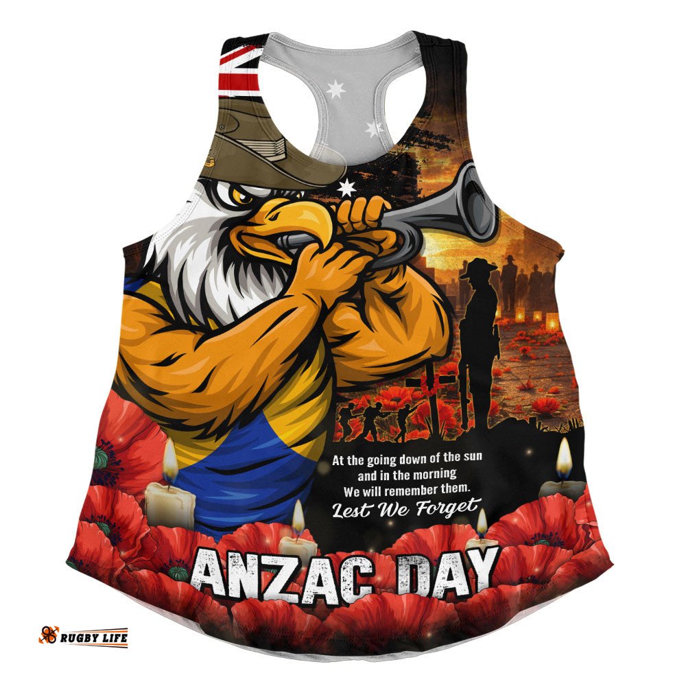 West Coast Eagles Women Racerback Singlet Anzac Day Dawn Of Courage Eternal Tribute