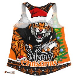 Wests Tigers Women Racerback Singlet Merry Christmas Game Day Knit Style Team Edition