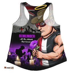 St Kilda Women Racerback Singlet Anzac Day In Memory Of Animals That Served