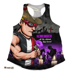 St Kilda Women Racerback Singlet Anzac Day In Memory Of Animals That Served