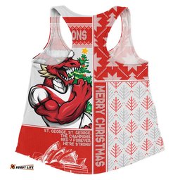 St. George Illawarra Dragons Women Racerback Singlet Christmas Magic Knit Style Winter Glow