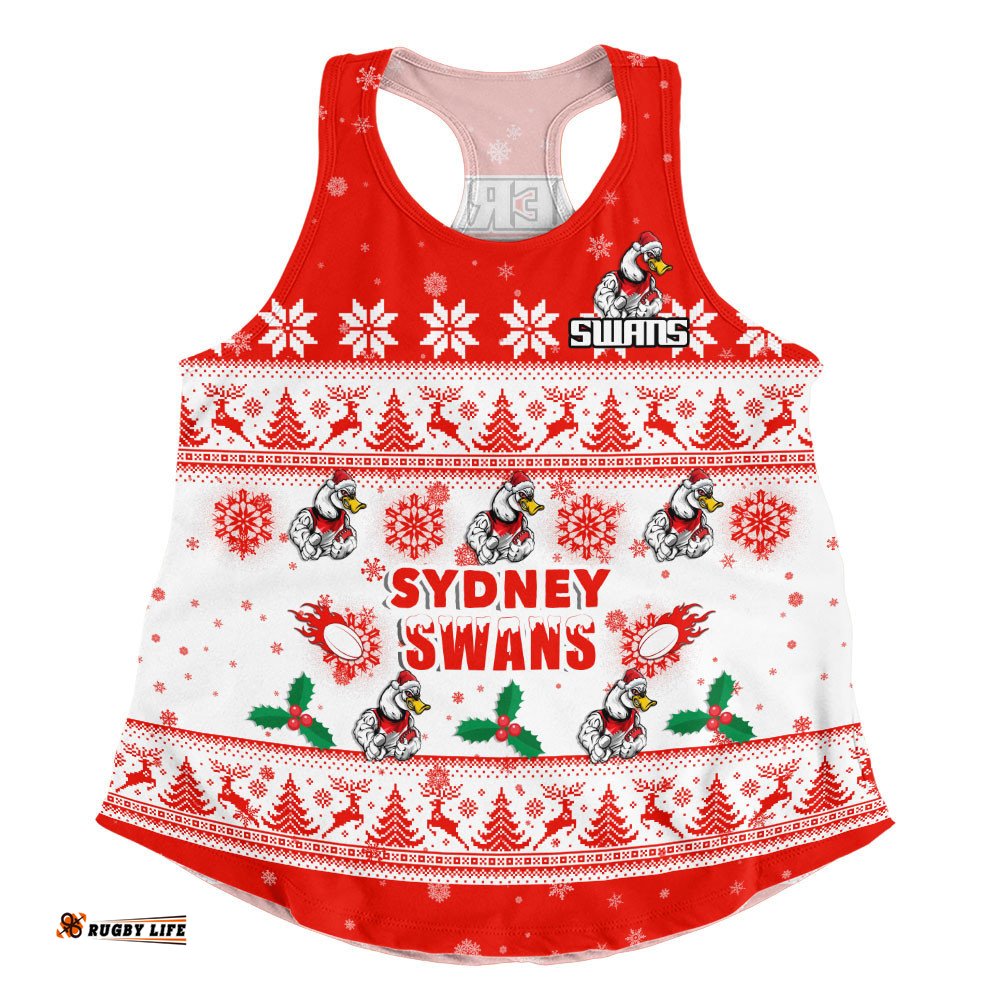 Sydney Swans Women Racerback Singlet Special Ugly Christmas Holiday Footy Fans