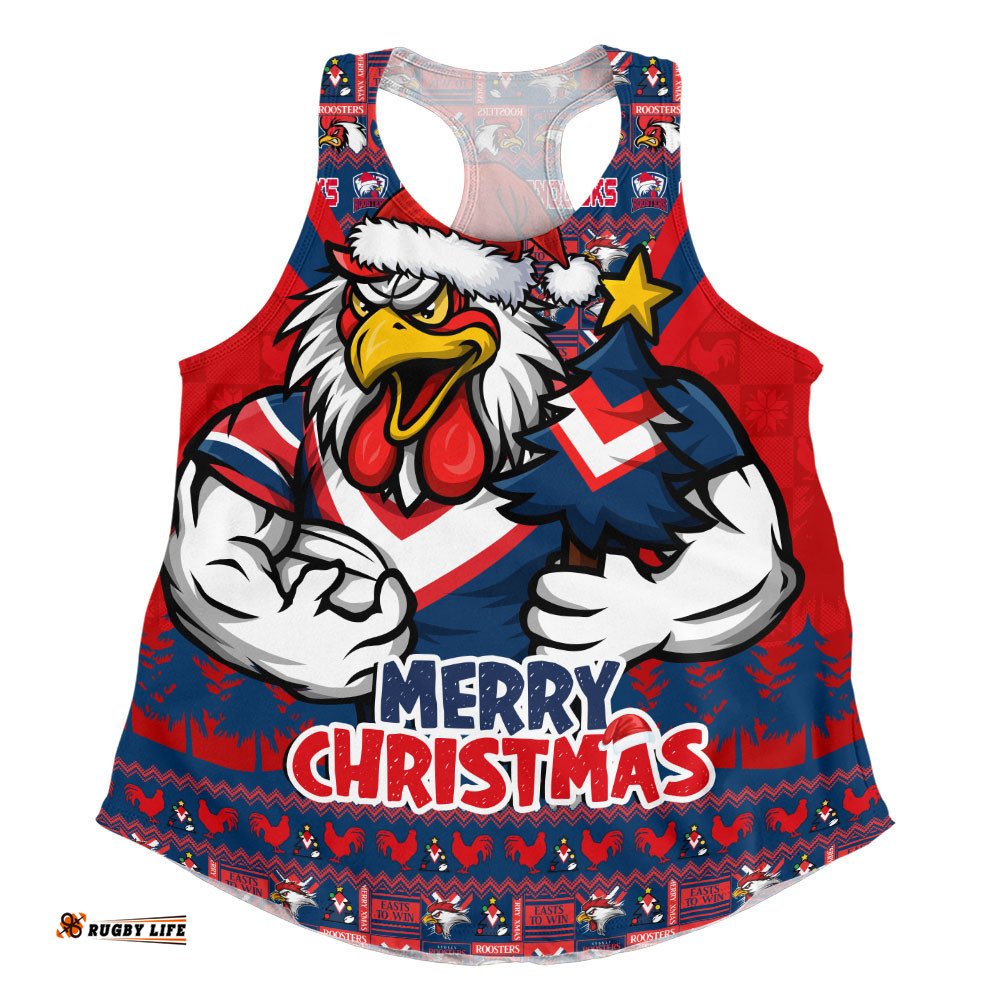 Sydney Roosters Women Racerback Singlet Merry Christmas Festive Spirit Edition