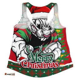 South Sydney Rabbitohs Women Racerback Singlet Merry Christmas Game Day Knit Style Team Edition