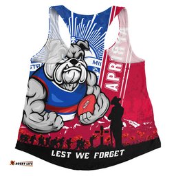 Western Bulldogs Women Racerback Singlet Anzac Day Lest We Forget Memorial