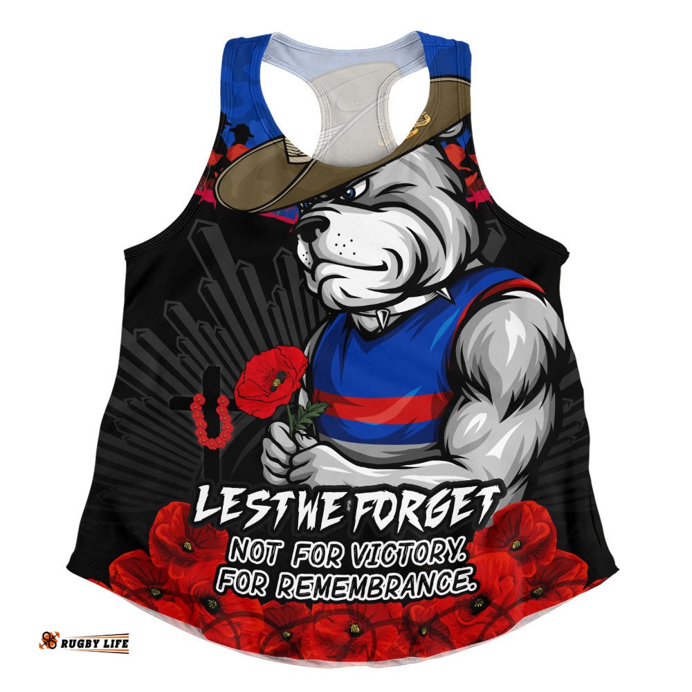 Western Bulldogs Women Racerback Singlet ANZAC Day Not For Victory For Remembrance