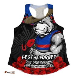 Western Bulldogs Women Racerback Singlet ANZAC Day Not For Victory For Remembrance