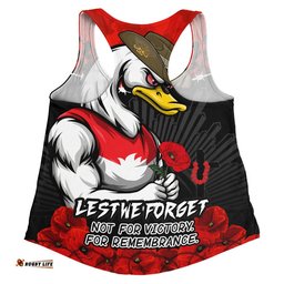 Sydney Swans Women Racerback Singlet ANZAC Day Not For Victory For Remembrance