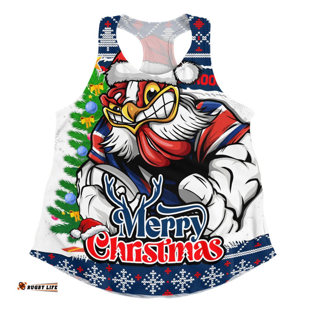 Sydney Roosters Women Racerback Singlet Merry Christmas Game Day Knit Style Team Edition