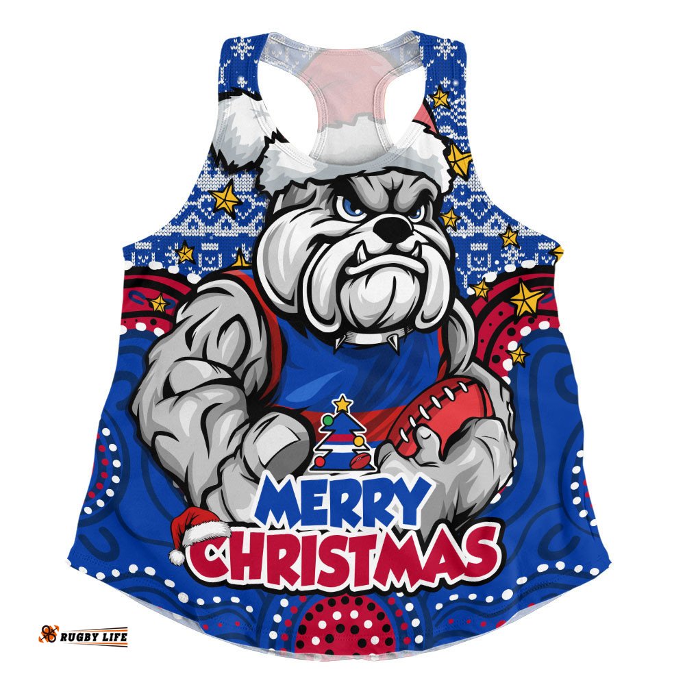 Western Bulldogs Women Racerback Singlet Ugly Christmas Knit Patterns Vintage Jersey