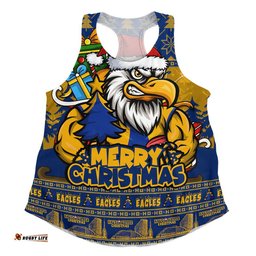 West Coast Eagles Women Racerback Singlet Festive Holiday Merry Christmas Vibe