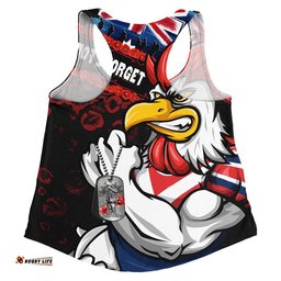 Sydney Roosters Women Racerback Singlet Anzac Remembrance Of The Fallen