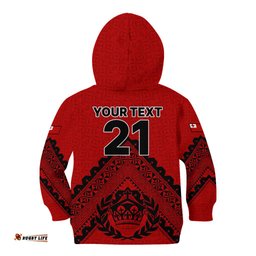 Custom Tonga Rugby Kid Hoodie Proud Tongan Ngatu Kupesi World Cup 2023 No2