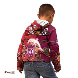 NRL Dolphins Combine Queensland Origin Kid Hoodie Aboriginal 2023