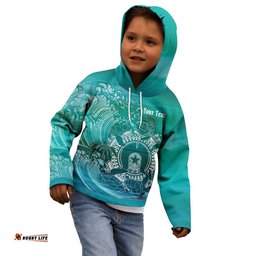 Custom Aboriginal Hoodie Kids, Torres Strait Islands in Wave