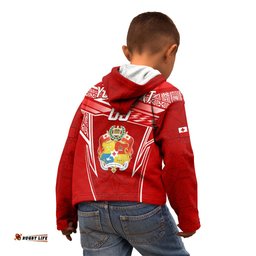 Custom Tonga Rugby Kid Hoodie Kupesi Ngatu Pattern