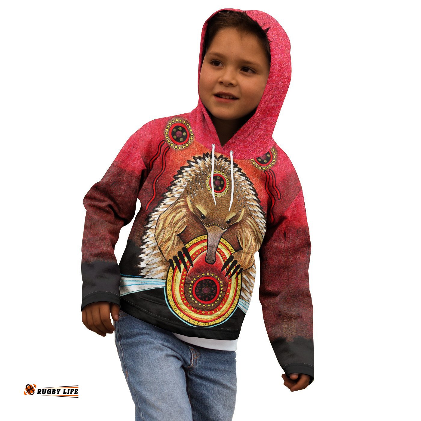 Aboriginal Kid Hoodie Australian Echidna