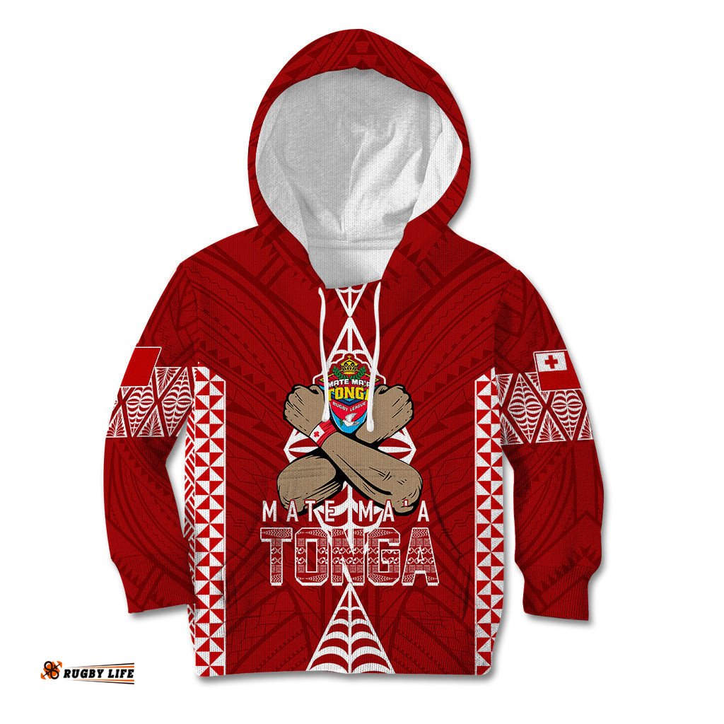 Personalised Tonga Rugby Kid Hoodie Mate Ma'a Tonga Independence Day