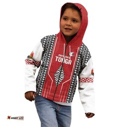 Custom Tonga Rugby Kid Hoodie Mate Maa Kupesi Style