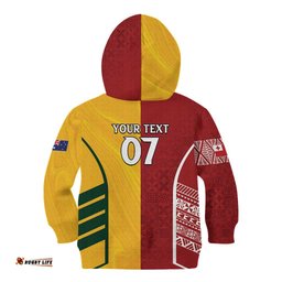 Australia - Tonga Rugby Custom Kid Hoodie Minimalist Dynamic
