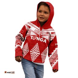Custom Tonga Rugby Kid Hoodie Proud Tongan Ngatu Kupesi World Cup 2023 No1