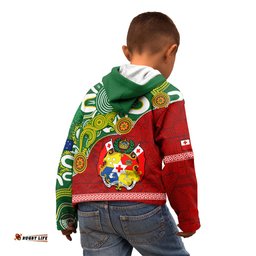 Australia And Tonga Kid Hoodie Aboriginal Mix Tongan Ngatu Unique Style