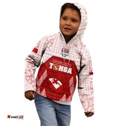 Custom Tonga Rugby Kid Hoodie 2023 Pacific Championships Kupesi Ngatu Mate Maa