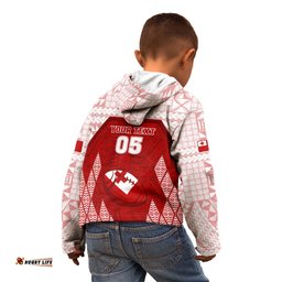 Custom Tonga Rugby Kid Hoodie 2023 Pacific Championships Kupesi Ngatu Mate Maa